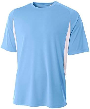 T-shirt de bloco colorido de umidade de alto desempenho de A4 masculino