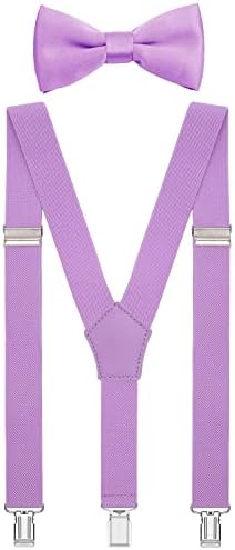 A gravata borboleta de meninos e os suspensórios de meninos wdsky define y forma elástica ajustável