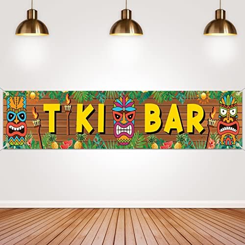 Tiki Bar Banner Hawaiian Luau Decorações de festas - cenário - suprimentos tropicais de festa