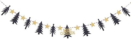 GFDFD 3PC 3. 0M DIY Feliz Natal Carta Banners Pines Grunas de Estrelas Glitter Bunting Decoração de Holding