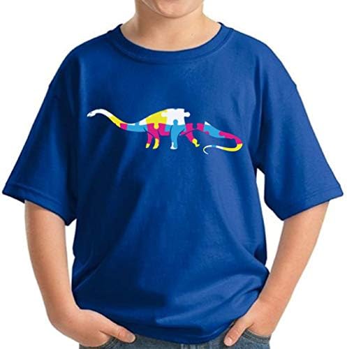 Pekatees autismo camisa juvenil autismo dinossauro camiseta infantil camisa de conscientização do autismo