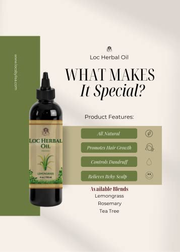 Locs de Lisa Lemongrass Loc Oil 4oz para locs, reviravoltas, tranças, cabelos naturais
