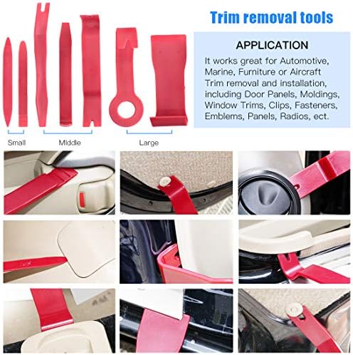 Glarks 11pcs kit de ferramenta de remoção de acabamento automático, painel universal de painel de carro estofamento
