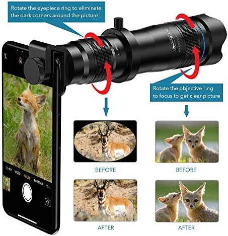 SJYDQ 28X Lens de zoom do telescópio, tripé monocular e portátil de selfie e outros smartphones adequados para