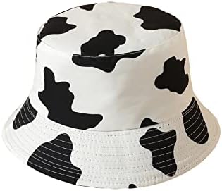 VERDUSA Women's Cow Print Bucket Hat Hat Travel Beach Sun Hat Caput
