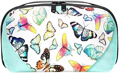 Bolsa de cosméticos de padrões de borboleta colorida para mulheres bolsa de moda fofa bolsa de maquiagem