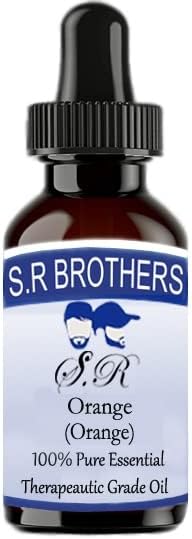 S.R Brothers Orange puro e natural terapêutico Óleo essencial com conta -gotas 50ml