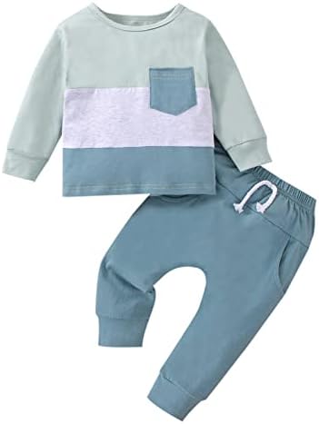 Roupas de menino para bebês roupas de manga longa listrada de t-shirt tampa + calça de cordão sólido conjunto