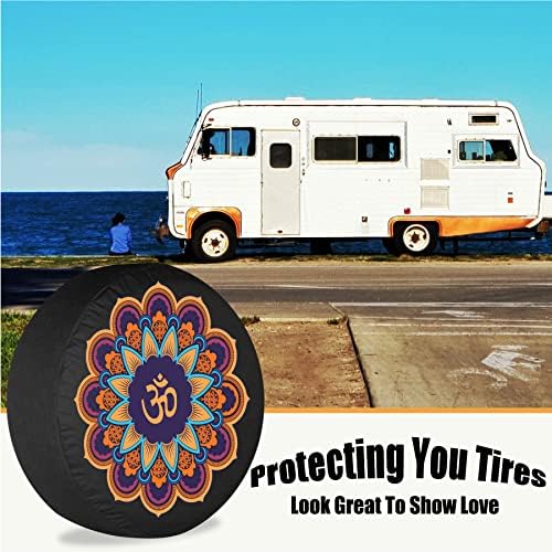 RV Tampa de pneu sobressalente Mandala à prova de poeira à prova de poeira universal para trailer