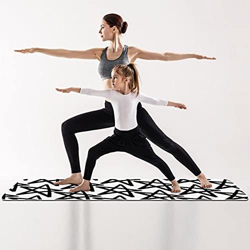Ndkmehfoj desenho de mão preta estrelas brancas padrão padrão de ginástica dobrável tapete yoga tapete
