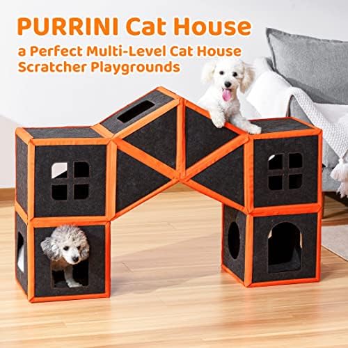 Purrini Strong Cat Tower para gatos internos, móveis de parede de gato modulares, brinquedos de gato, túnel de