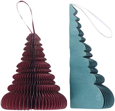 2pcs papel de mesa de papel árvore de natal, decoração de árvore de pinheiros pequenos, toppers de