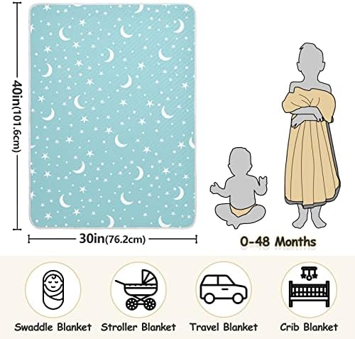 Cobertor de algodão da estrela da lua de arremesso para bebês, recebendo cobertor, cobertor leve