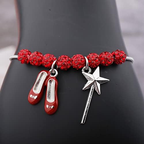YWQBZ Dorothy Jewelry Movie Movie Bracelet Shoes Red Shoes Charm Bracelet Inspirational Gift
