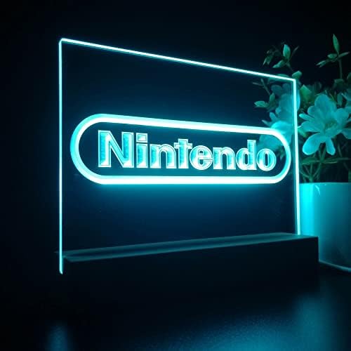 Koontz Nintendos Sala de jogo Anime Night Light 3D Illusion Lamp 7 Cores Mudança 4 Modo de iluminação