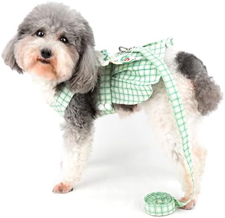 Vestido de arnês de cão pequeno zunea com coleira sem puxar filhote de cachorrinho colete cura