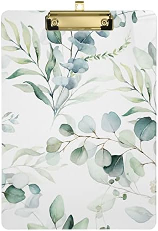Folhas verdes de padrão floral de aquarela sem costura 9 x 12,5 Plástico Eras