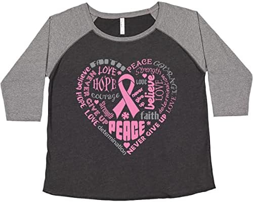 T-shirt de tamanho grande do câncer de mama Inktastic de mama