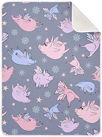 Cobertorado de Ano Novo porcos voadores de algodão Cingo