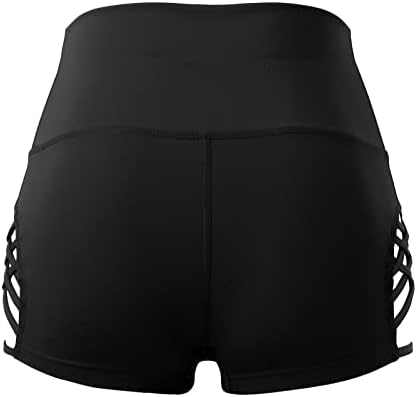 Scrução de butt shorts contínuos shorts de treino feminino de cintura alta corda