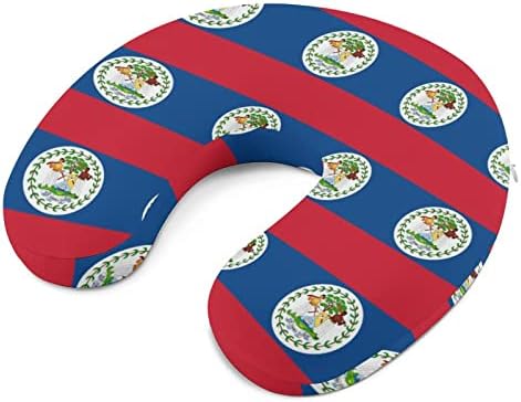 Flag de Belize Travel Neck Pillow U Shape para o apoio de espuma da memória de suporte da cabeça