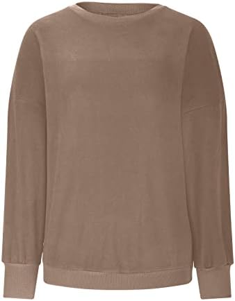 Melas de lã finas para mulheres Pullover Crewneck Camisas de manga longa Moda Moda Solid Solidized Tunic Tops