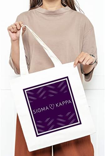 Bolsa de compras de lona da Sigma Kappa, bolsa de pano de compras reutilizáveis, bolsa de mercado, sacola