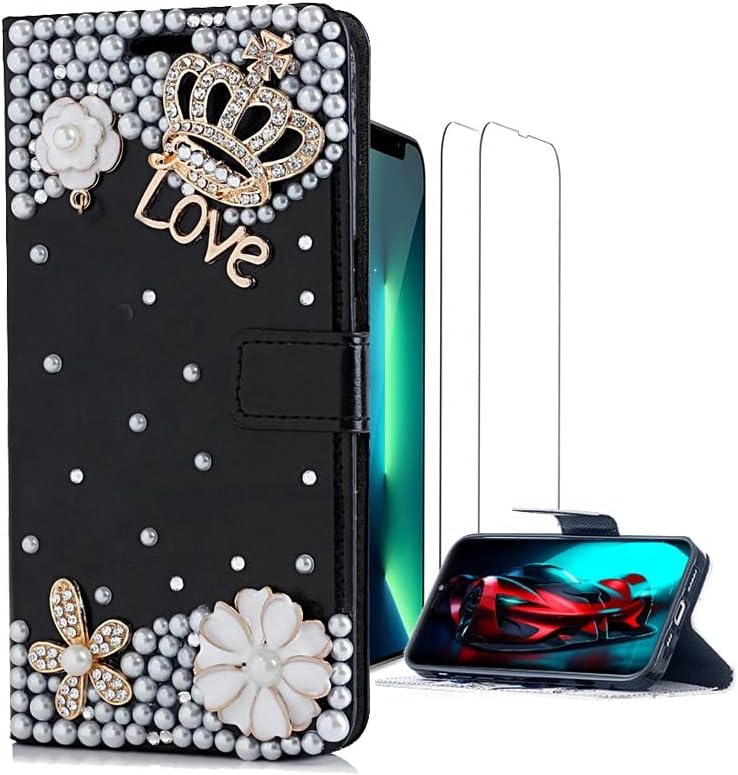 Luziun Glitter Design Phone Caixa de telefone compatível com iPhone 14 Pro Max - 3D Luxury Girls Women Women Shiny