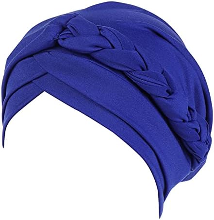 Turbano para mulheres quimioterapia grãos capas de cabelo de cor sólida chapéu muçulmano Twist