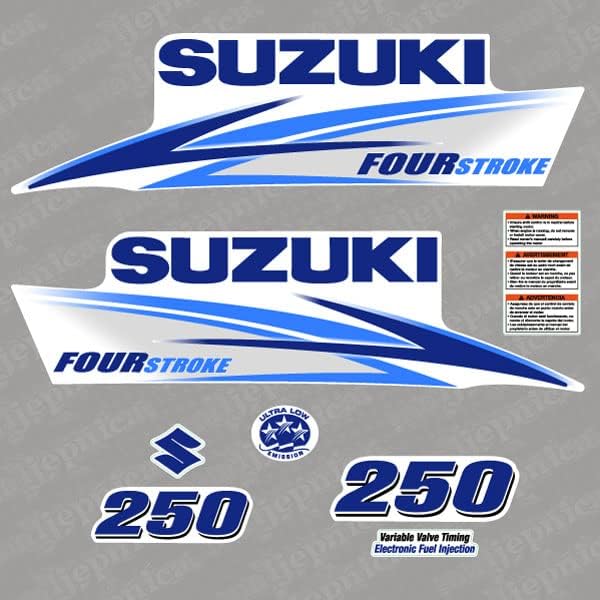 Suzuki 250 Four Stroke 2013 Blue Outboard Aftermarket Decal