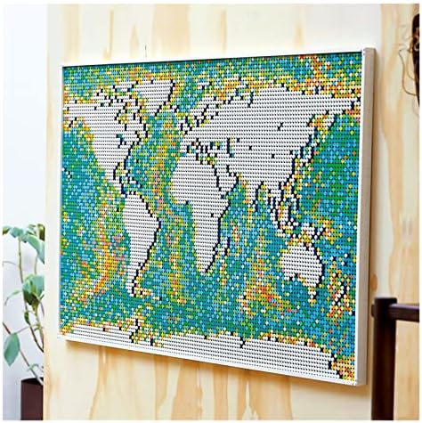 Decorações de Natal Pifude Crafts Creative World Map Decoration Pixel Model Building Blocks Crianças Aproveite