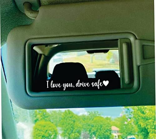 Eu te amo dirigir com um espelho de coração de coração seguro adesivo de decalque vinil janela de pára