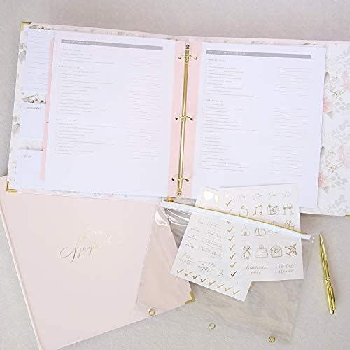 Estilo ME Pretty Wedding Planner de 3 anéis Kit, Bermuda Shell Peach com folha de ouro, 12 x 10,75 x 2 ,