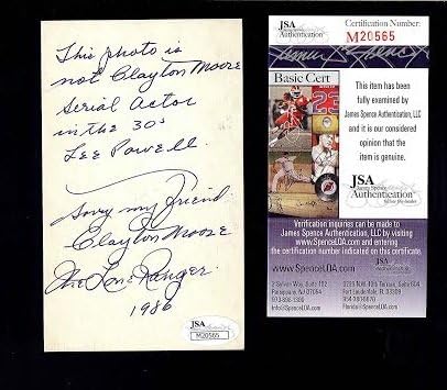 O Ranger Lone Clayton Moore assinou o cartão de exposição vintage JSA