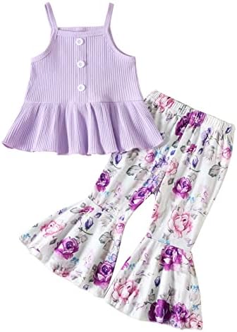 Dream Bus Costo bebê menina calça conjunto de roupas Tanque de colheita Tampa de colheita FLARE PRIMENTO BASTOM