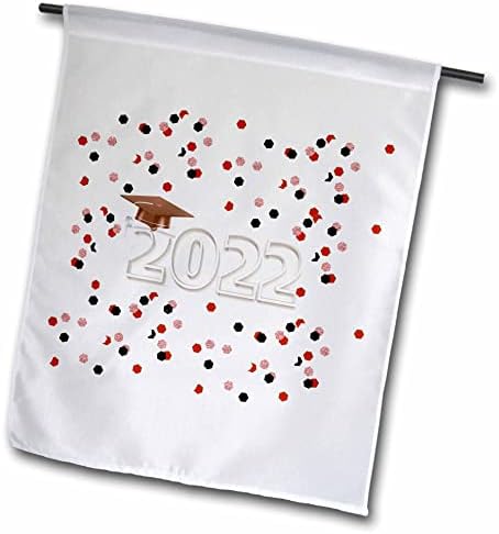 Imagem 3drose de tampa de graduação e diploma em 2022, confete, vermelho - sinalizadores