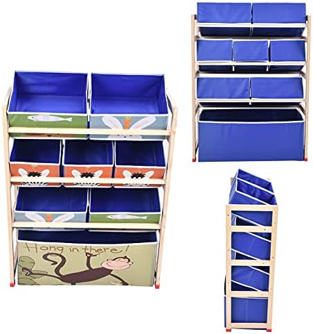 Gayoh Toy Storage Armário de armazenamento de brinquedos de 4 camadas com 8 caixas de tecido removíveis Organizador
