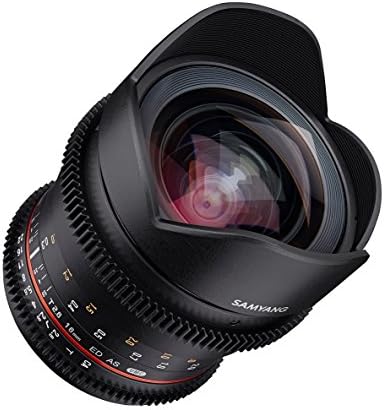 Lente samyang para vídeo vdslr 16 mm t2.6 ed como umc manual focus ii preto - com capuz removível