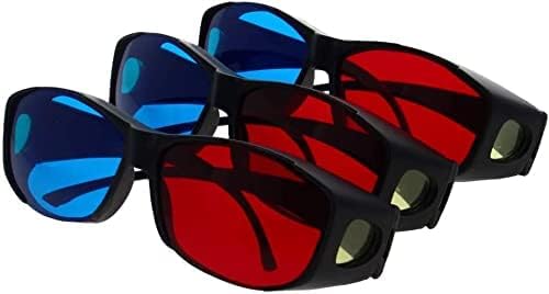 Heyiarbeit 3pcs vermelho azul 3d copos de plástico quadro preto lente de resina preta 3d filmes-extrair