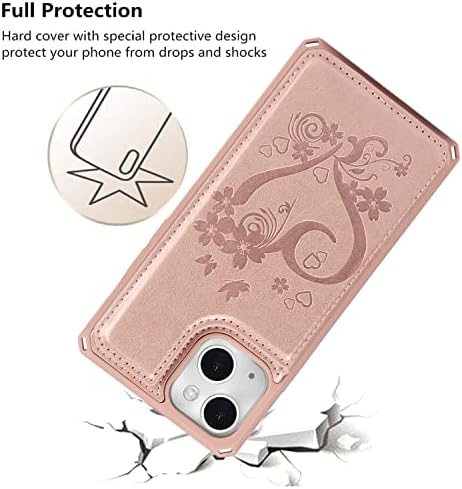 ICOvercase para iPhone 13 Caixa de carteira com slots de cartas Kickstand [bloqueio de RFID] Cover de