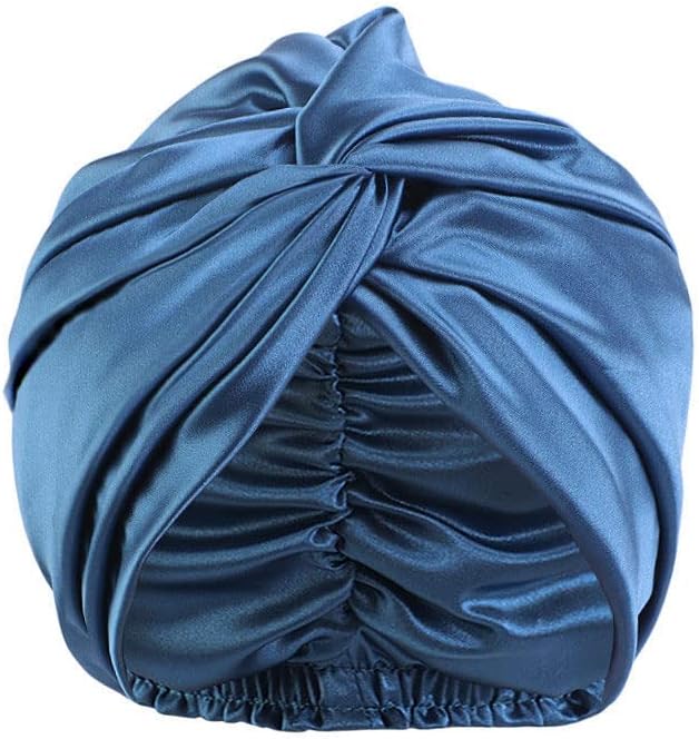 Capoto de tecido de seda imitada Capinho de cabelo ajustável Chapéu de sono noite Camadas duplas
