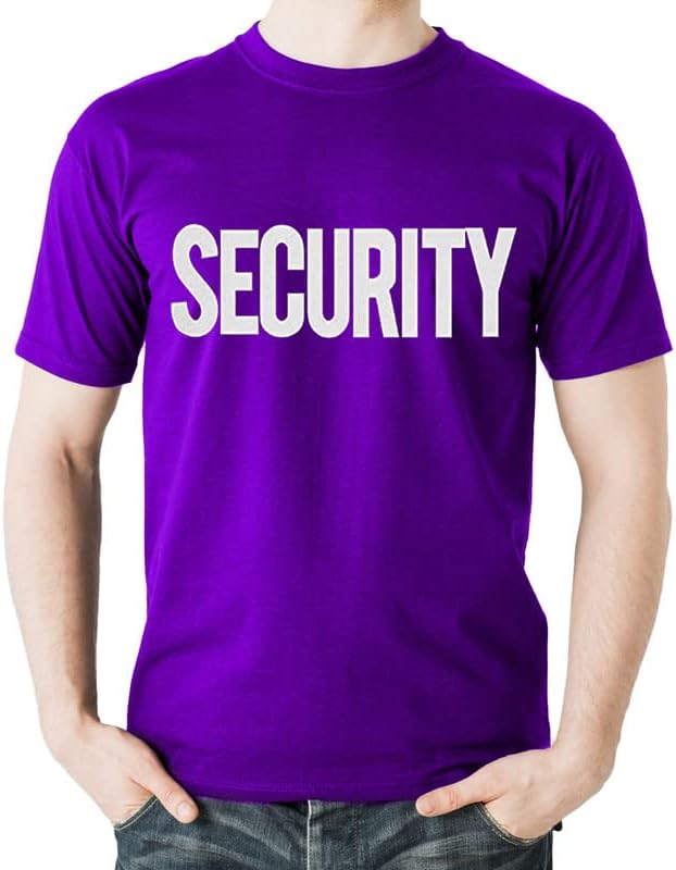 T-shirt de segurança de camisetas frescas de 2 lados na parte traseira traseira | Pessoal da Guarda de Segurança