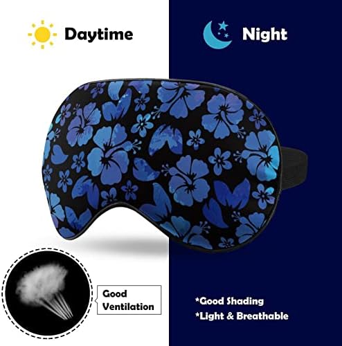Flores de hibisco azul máscaras de olho macias com cinta ajustável confortável de uma venda de venda para dormir