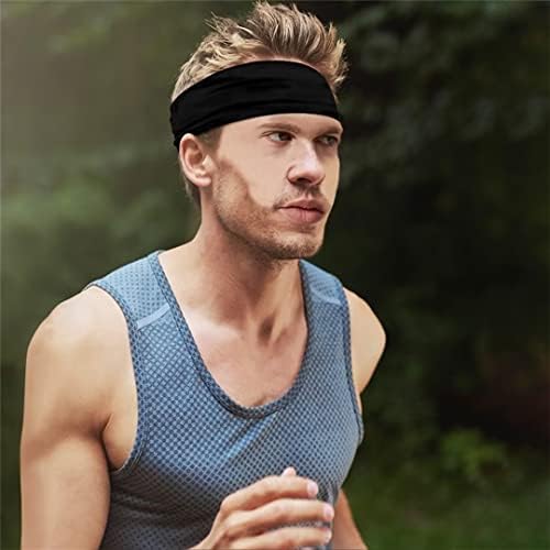Buybai Sports Bandas de cabeça embrulhar 4 pacotes para homens mulheres, elástico banda de suor macio correr