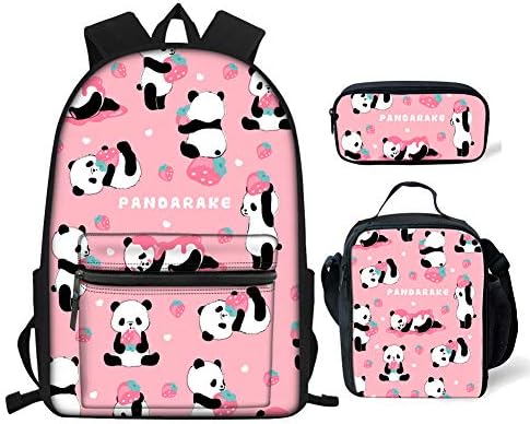 Cozeyat Panda Backpack Conjunto Lindo Bookbag Sagra Pink Bag Box Box for Girls