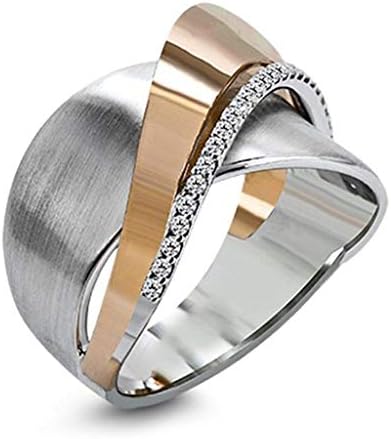 Anel de casamento feminino Creativo Jóias de Anel de Microinlaid de Microinlaid de Metal para mulheres Anéis de