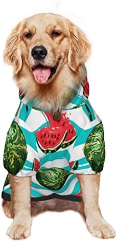 Capuz de cachorro grande, melancia-frutas-verão, suéter de roupa de estimação com chapéu de gato macio