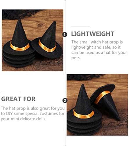 NUOBESTY Halloween Decor Black Decor Halloween Mini Witch Hats 2.55 Inch Hats Wine Bottle Toppers