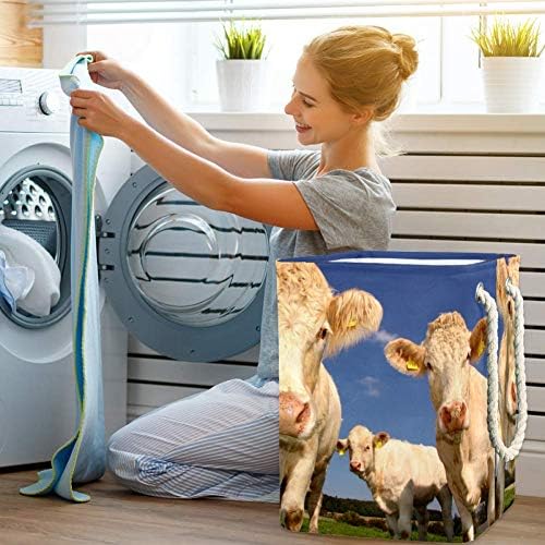 Voas de vaca unicey gado à prova d'água de lavanderia dobrável cesto para crianças quarto quarto berçário