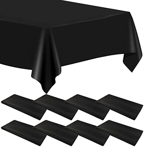 Toleta de mesa de plástico preto de 24pcs para festas | 54 x 72 | Tale de mesa descartável para